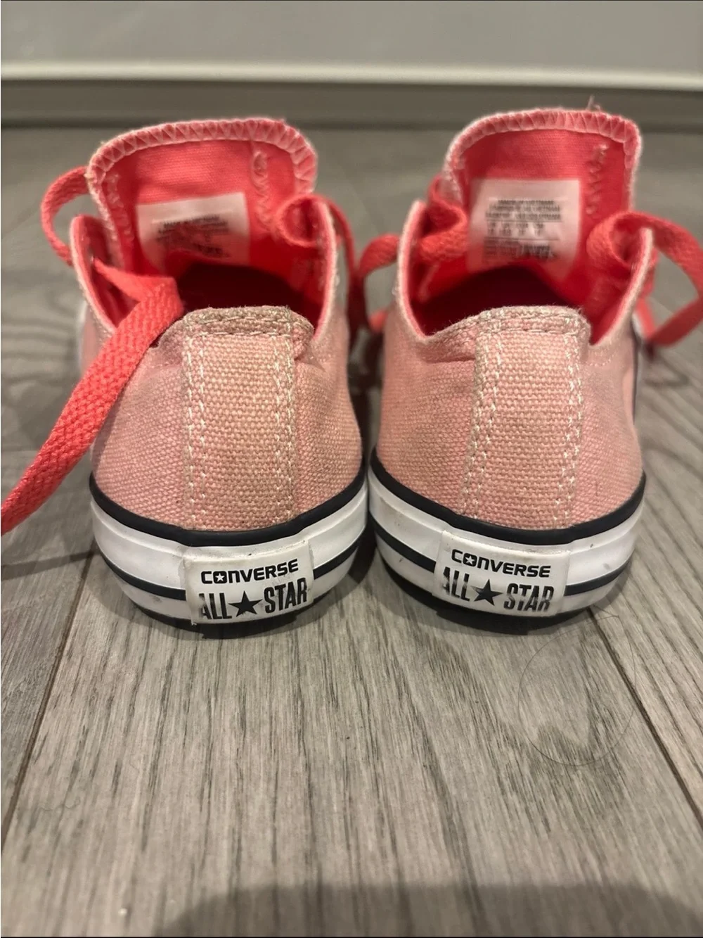 Converse Kids Coral Pink Low-Top Sneakers with Bright Laces